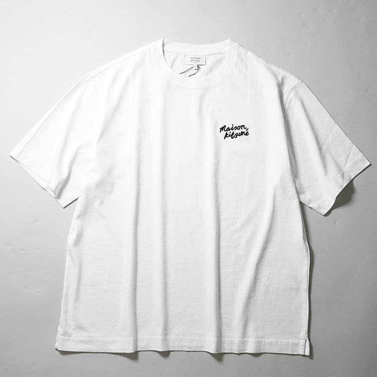 MAISON KITSUNE メンズ Tシャツ HANDWRITING EMBROIDERY OVERSIZE TEE OM00123 KJ0119 2カラー