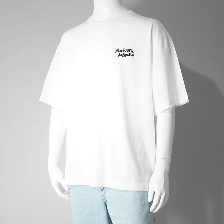 MAISON KITSUNE メンズ Tシャツ HANDWRITING EMBROIDERY OVERSIZE TEE OM00123 KJ0119 2カラー
