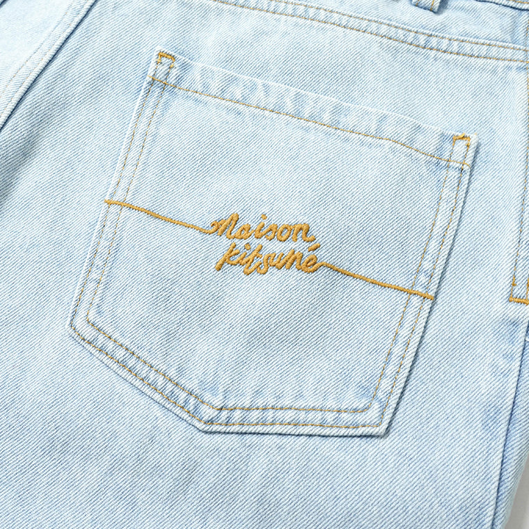 【SUMMER FINAL SALE】 MAISON KITSUNE メンズ ジーンズ RELAXED DENIM JEANS OM01105 WD4009 LIGHT WASH ウォッシュブルー 0203