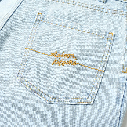 【SUMMER FINAL SALE】 MAISON KITSUNE メンズ ジーンズ RELAXED DENIM JEANS OM01105 WD4009 LIGHT WASH ウォッシュブルー 0203