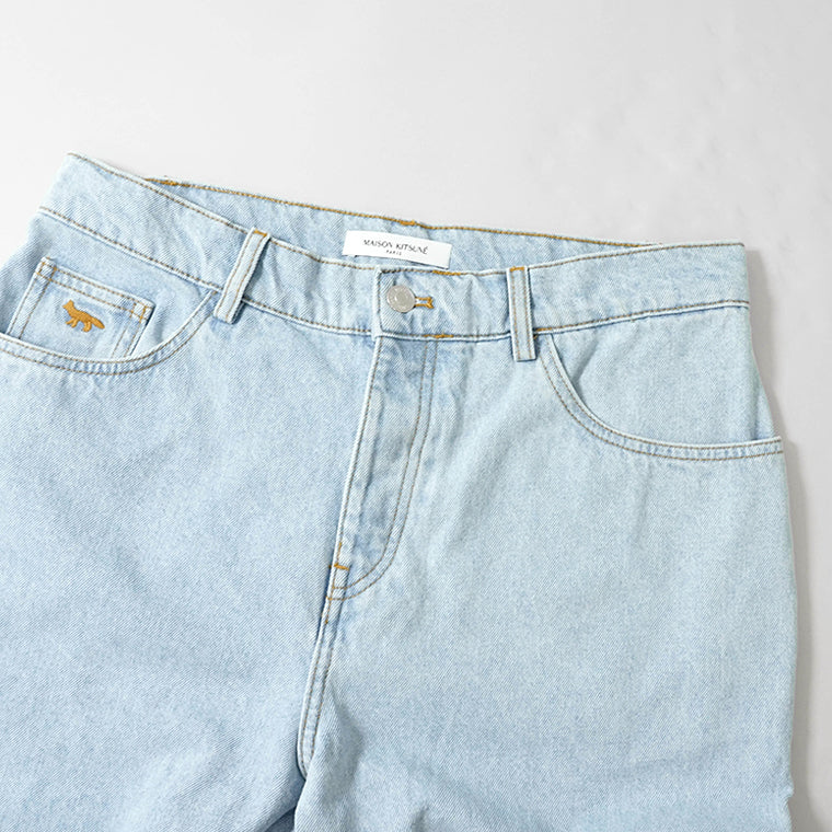 【SUMMER FINAL SALE】 MAISON KITSUNE メンズ ジーンズ RELAXED DENIM JEANS OM01105 WD4009 LIGHT WASH ウォッシュブルー 0203