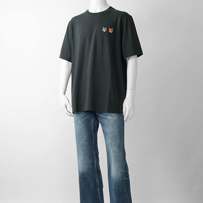 【2026SS SUMMER SALE】MAISON KITSUNE メンズ Tシャツ DOUBLE FOX HEAD COMFORT TEE SHIRT OM011CF KJ7025 2カラー