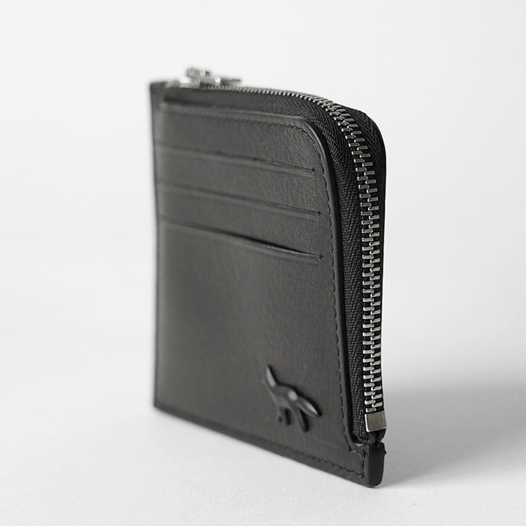 MAISON KITSUNE メンズ レディース コイン＆カードケース PROFILE FOX ZIPPED CARDHOLDER OM05342 LC0045 BLACK ブラック P199