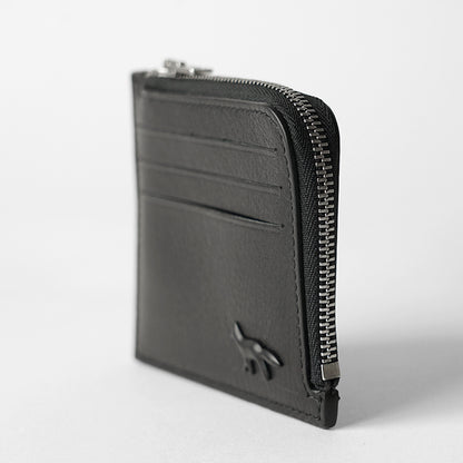 MAISON KITSUNE メンズ レディース コイン＆カードケース PROFILE FOX ZIPPED CARDHOLDER OM05342 LC0045 BLACK ブラック P199