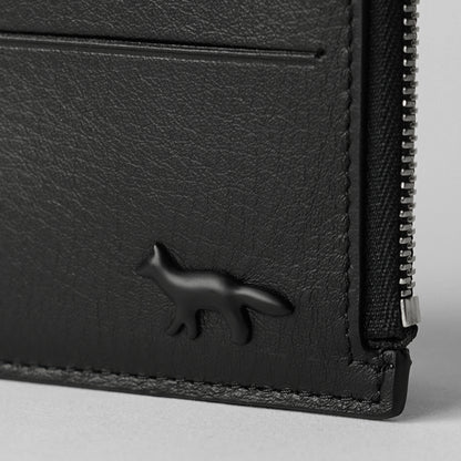 MAISON KITSUNE メンズ レディース コイン＆カードケース PROFILE FOX ZIPPED CARDHOLDER OM05342 LC0045 BLACK ブラック P199