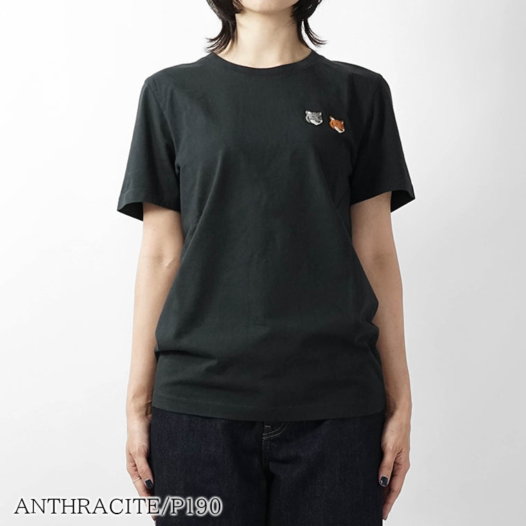 MAISON KITSUNE レディース Tシャツ DOUBLE FOX HEAD REGULAR TEE SHIRT OW011CF KJ7026 2カラー