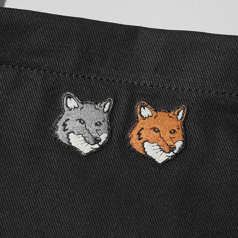 MAISON KITSUNE メンズ レディース トートバッグ DOUBLE FOX HEAD TOTE OW511CF WW0096 ANTHRACITE P190
