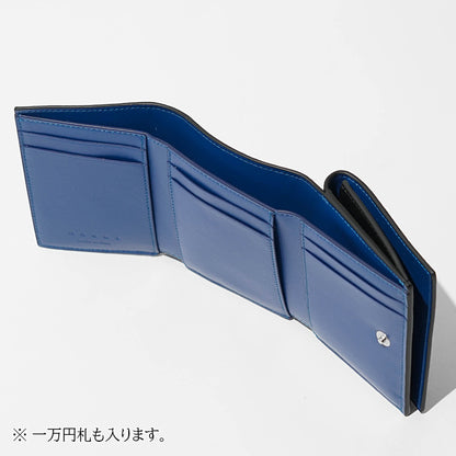 MARNI メンズ 3つ折り財布 PFMI0097U0 P6533 ブラック ブルー 01N99
