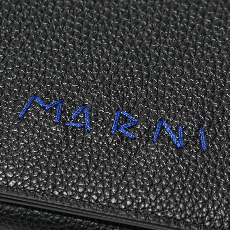 MARNI メンズ 3つ折り財布 PFMI0097U0 P6533 ブラック ブルー 01N99