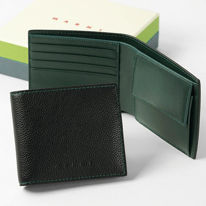 MARNI メンズ 2つ折り財布 PFMI0109U0 P6533 ブラック 00N99