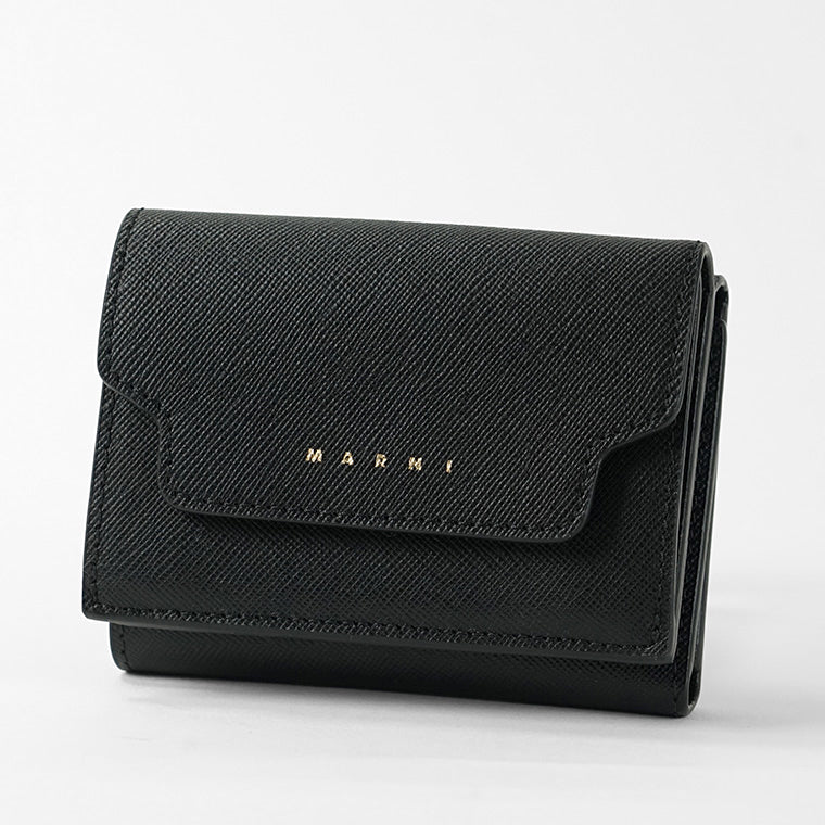 MARNI レディース 3つ折り財布 PFMO0124U0 LV520 ブラック Z360N