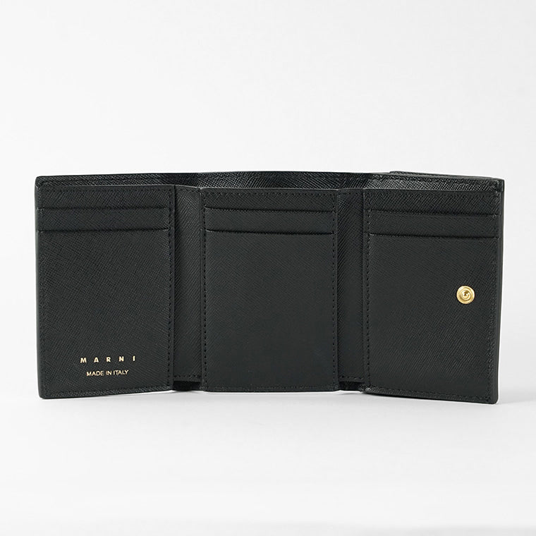 MARNI レディース 3つ折り財布 PFMO0124U0 LV520 ブラック Z360N