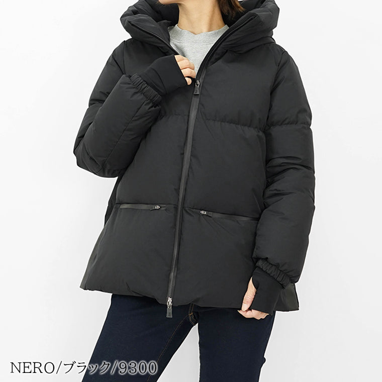 早い者勝ち【美品】HERNO ダウンジャケット ジップアップ　ニット　40 ヘルノ HERNO レディース ダウンジャケット ブラック ネイビー