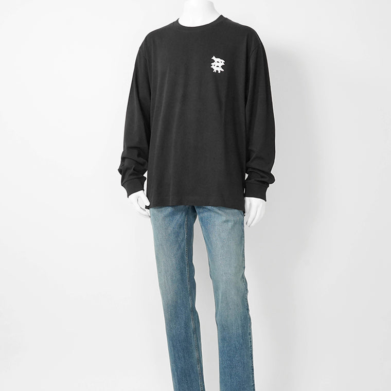 MAISON KITSUNE メンズ 長袖Tシャツ STUNT FOX LONG SLEEVE TEE SHIRT PM00104 KJ0119 BLACK ブラック P199