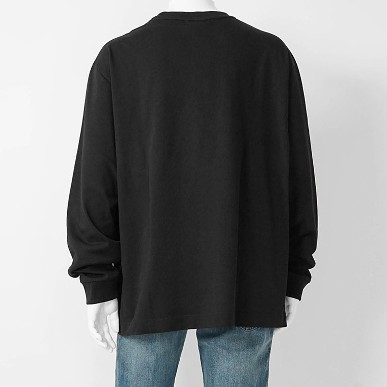 MAISON KITSUNE メンズ 長袖Tシャツ STUNT FOX LONG SLEEVE TEE SHIRT PM00104 KJ0119 BLACK ブラック P199
