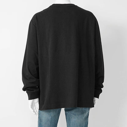 MAISON KITSUNE メンズ 長袖Tシャツ STUNT FOX LONG SLEEVE TEE SHIRT PM00104 KJ0119 BLACK ブラック P199