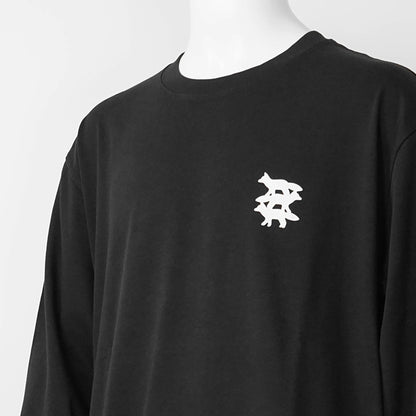 MAISON KITSUNE メンズ 長袖Tシャツ STUNT FOX LONG SLEEVE TEE SHIRT PM00104 KJ0119 BLACK ブラック P199