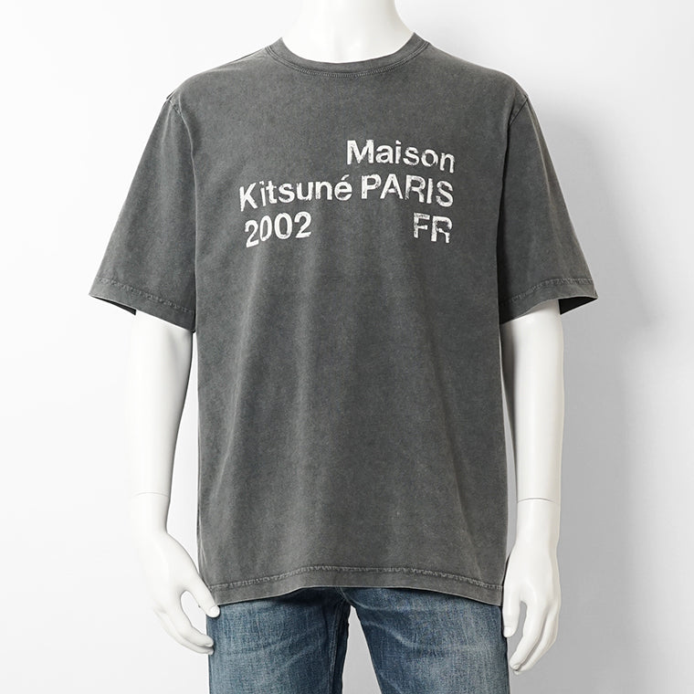 【2026SS SUMMER SALE】MAISON KITSUNE メンズ Tシャツ MAISON KITSUNE 2002 FADED COMFORT TEE SHIRT PM00124 KJ7036 BLACK FADED フェイデッド ブラック 0519