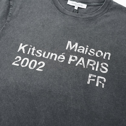 【2026SS SUMMER SALE】MAISON KITSUNE メンズ Tシャツ MAISON KITSUNE 2002 FADED COMFORT TEE SHIRT PM00124 KJ7036 BLACK FADED フェイデッド ブラック 0519