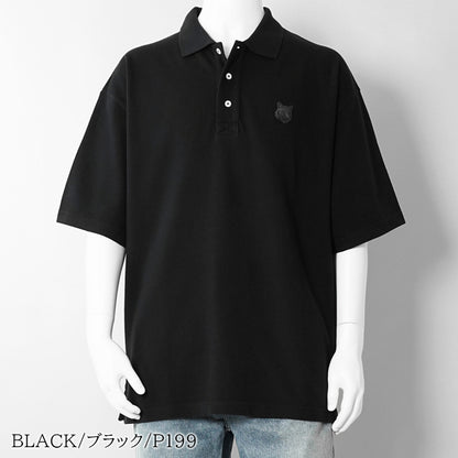 【SUMMER FINAL SALE】 MAISON KITSUNE メンズ ポロシャツ FOX HEAD OVERSIZE POLO PM00211 KP0001 2カラー