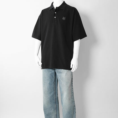 【SUMMER FINAL SALE】 MAISON KITSUNE メンズ ポロシャツ FOX HEAD OVERSIZE POLO PM00211 KP0001 2カラー