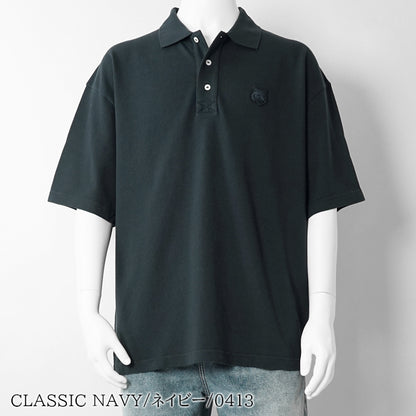 【SUMMER FINAL SALE】 MAISON KITSUNE メンズ ポロシャツ FOX HEAD OVERSIZE POLO PM00211 KP0001 2カラー