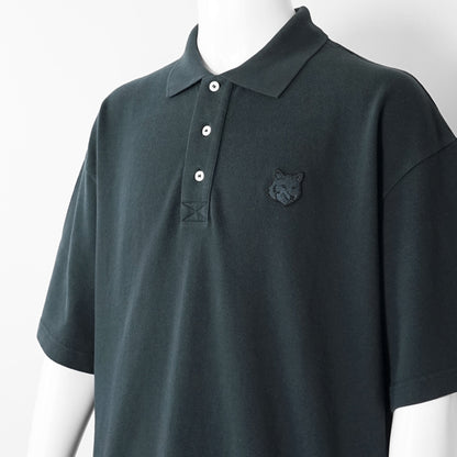 【SUMMER FINAL SALE】 MAISON KITSUNE メンズ ポロシャツ FOX HEAD OVERSIZE POLO PM00211 KP0001 2カラー