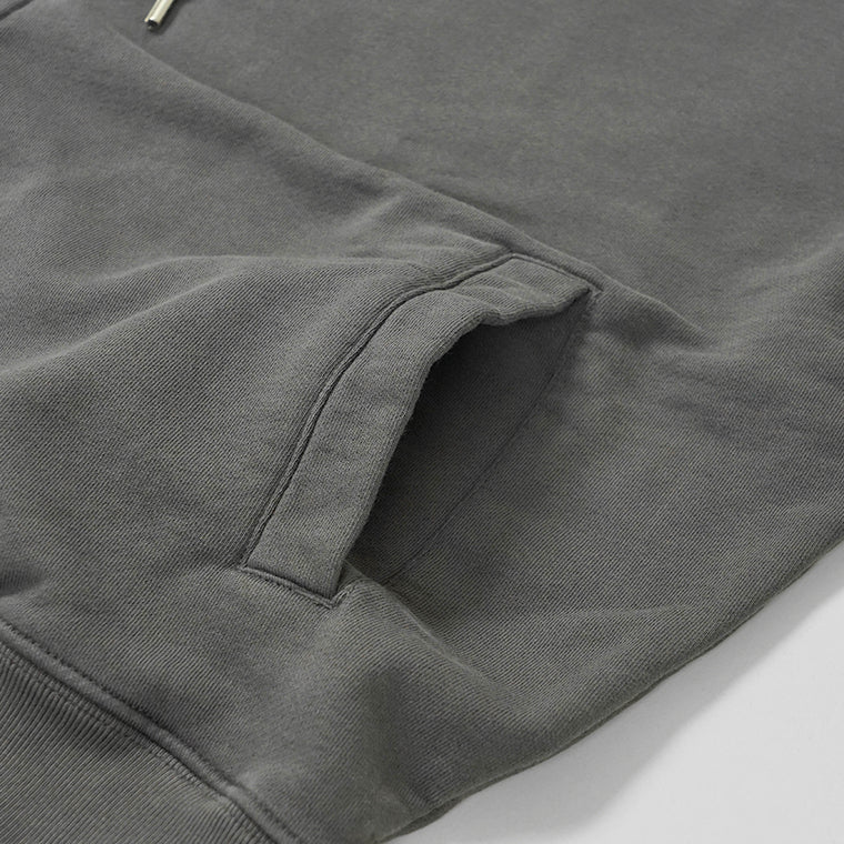 MAISON KITSUNE メンズ ジップアップパーカー FOX HEAD ZIPPED OVERSIZE HOODIE PM02138 KM0340 CHARCOAL チャコール P180