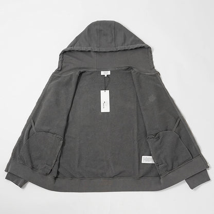 MAISON KITSUNE メンズ ジップアップパーカー FOX HEAD ZIPPED OVERSIZE HOODIE PM02138 KM0340 CHARCOAL チャコール P180