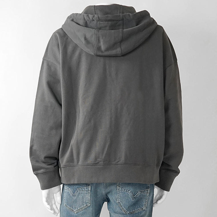 MAISON KITSUNE メンズ ジップアップパーカー FOX HEAD ZIPPED OVERSIZE HOODIE PM02138 KM0340 CHARCOAL チャコール P180