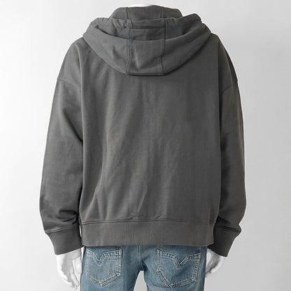 MAISON KITSUNE メンズ ジップアップパーカー FOX HEAD ZIPPED OVERSIZE HOODIE PM02138 KM0340 CHARCOAL チャコール P180