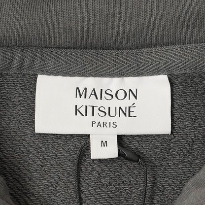 MAISON KITSUNE メンズ ジップアップパーカー FOX HEAD ZIPPED OVERSIZE HOODIE PM02138 KM0340 CHARCOAL チャコール P180