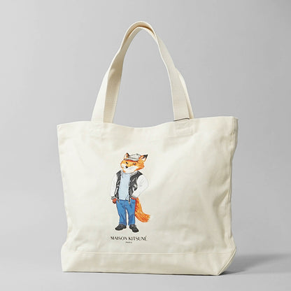 MAISON KITSUNE レディース メンズ トートバッグ DRESSED FOX TOTE PM05107 WW9042 ECRU ベージュ P700