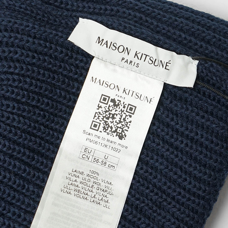 MAISON KITSUNE メンズ レディース ニットキャップ FOX HEAD LARGE BEANIE PM06112 KT1022 2カラー