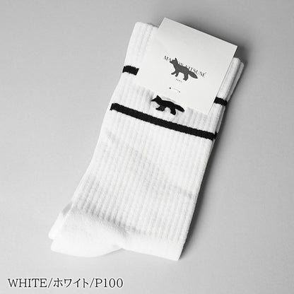 MAISON KITSUNE メンズ ソックス PROFILE FOX SPORTY SOCKS PM06401 KT1173 2カラー
