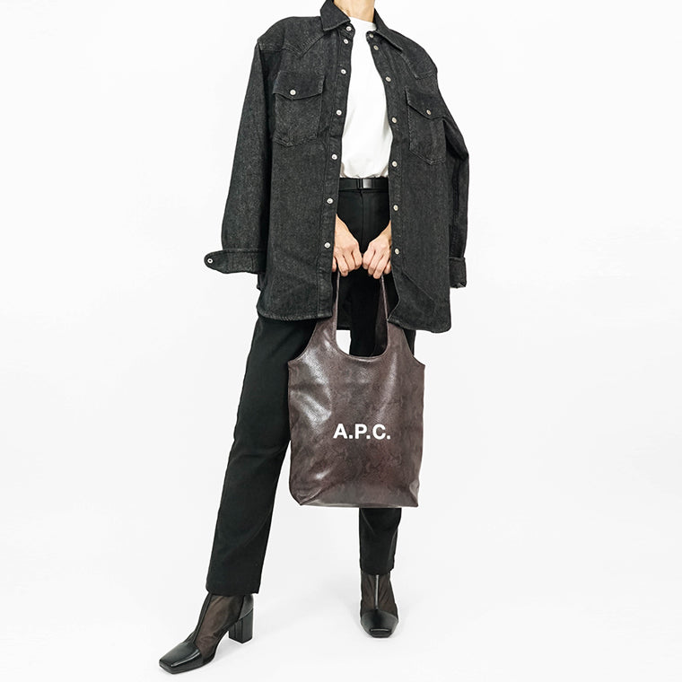 A.P.C. メンズ レディース トートバッグ TOTE NINON SMALL PUABN M61861 BLACKBERRY ブラックベリー HAJ