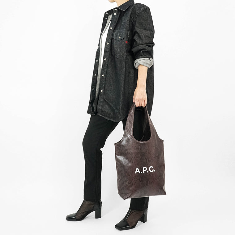 A.P.C. メンズ レディース トートバッグ TOTE NINON SMALL PUABN M61861 BLACKBERRY ブラックベリー HAJ