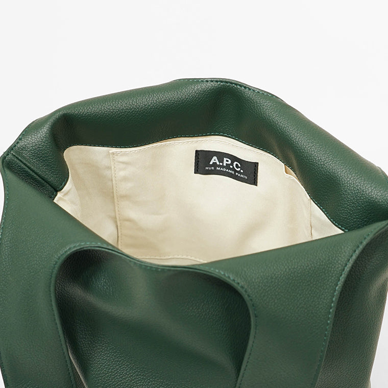 A.P.C. レディース メンズ トートバッグ TOTE NINON SMALL PUABO M61861 VERT FONCE ダークグリーン KAF