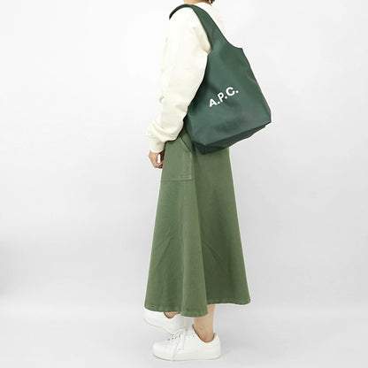 A.P.C. レディース メンズ トートバッグ TOTE NINON SMALL PUABO M61861 VERT FONCE ダークグリーン KAF
