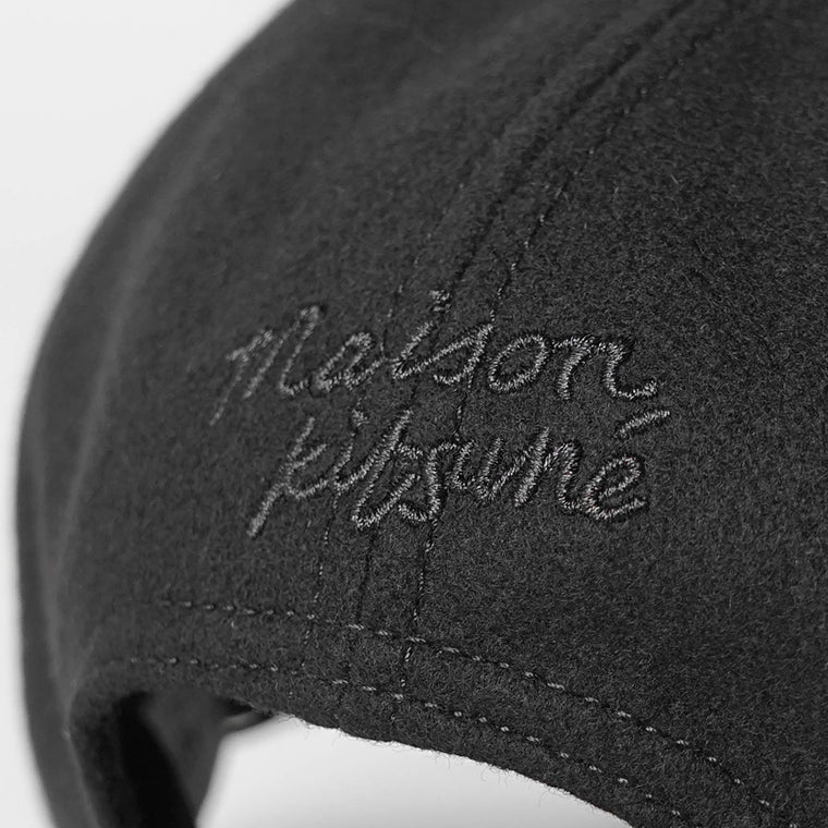 MAISON KITSUNE メンズ レディース キャップ PROFILE FOX WOOL CAP PW06111 WM2023 BLACK ブラック P199
