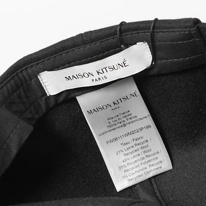 MAISON KITSUNE メンズ レディース キャップ PROFILE FOX WOOL CAP PW06111 WM2023 BLACK ブラック P199
