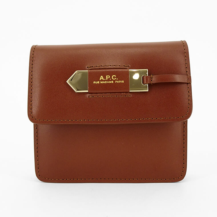 A.P.C. レディース カード＆コインケース CHAROTTE COMPACT PXBMW F63542 NOISETTE ヘーゼルナッツ CAD