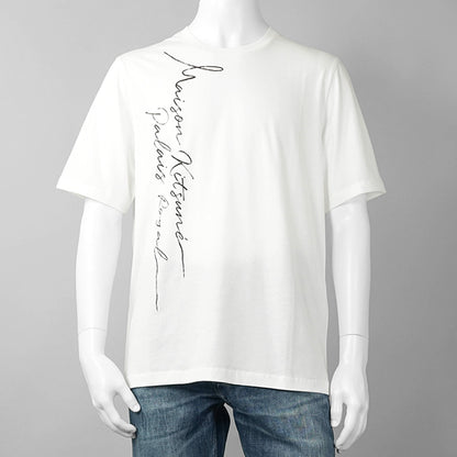 【2026SS SUMMER SALE】MAISON KITSUNE メンズ Tシャツ POETIC SCRIPT LIGHT REGULAR TEE SHIRT QM00113 KJ7036 WHITE オフホワイト P100