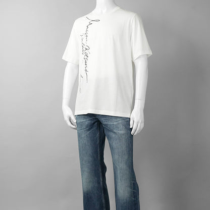 【2026SS SUMMER SALE】MAISON KITSUNE メンズ Tシャツ POETIC SCRIPT LIGHT REGULAR TEE SHIRT QM00113 KJ7036 WHITE オフホワイト P100
