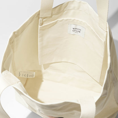 MAISON KITSUNE メンズ レディース トートバッグ DREAMING FOX TOTE QU05130 WW9042 ECRU アイボリー P700