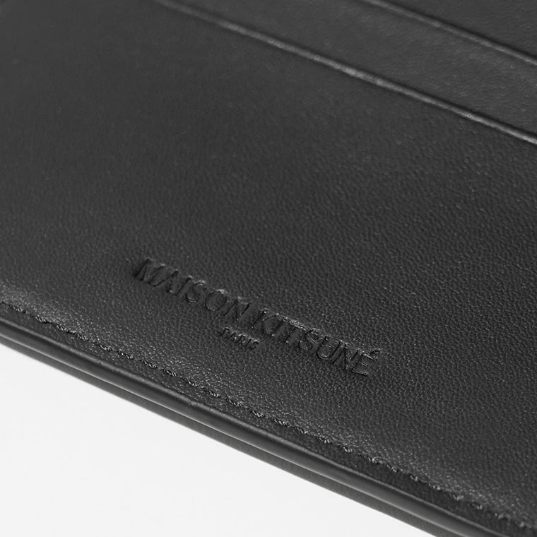メゾンキツネ MAISON KITSUNE メンズ 3つ折り財布 ブラック