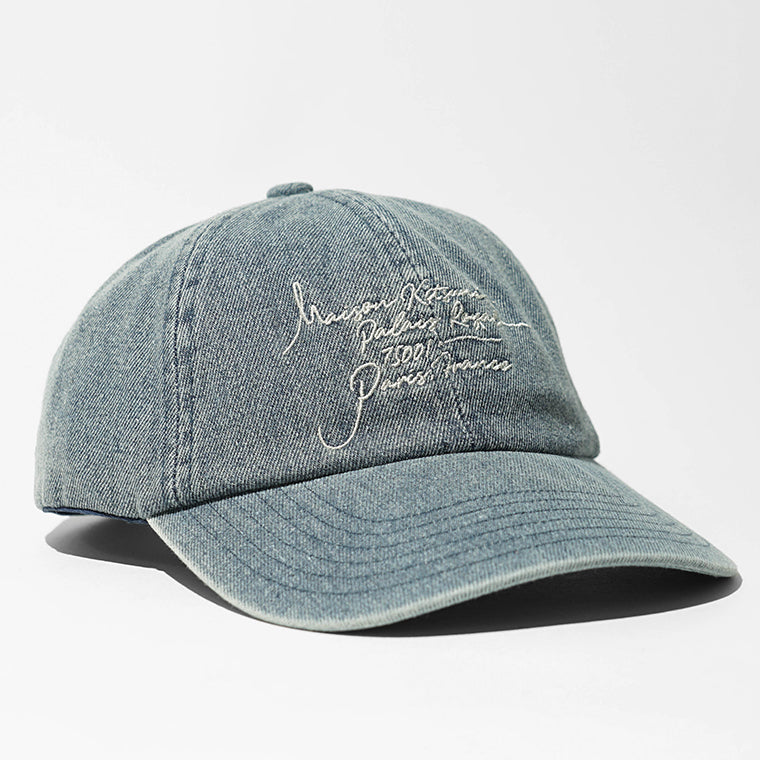 MAISON KITSUNE メンズ レディース キャップ POETIC SCRIPT DENIM CAP QU06103 WD4025 WASHED INDIGO ウォッシュブルー P471