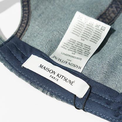 MAISON KITSUNE メンズ レディース キャップ POETIC SCRIPT DENIM CAP QU06103 WD4025 WASHED INDIGO ウォッシュブルー P471