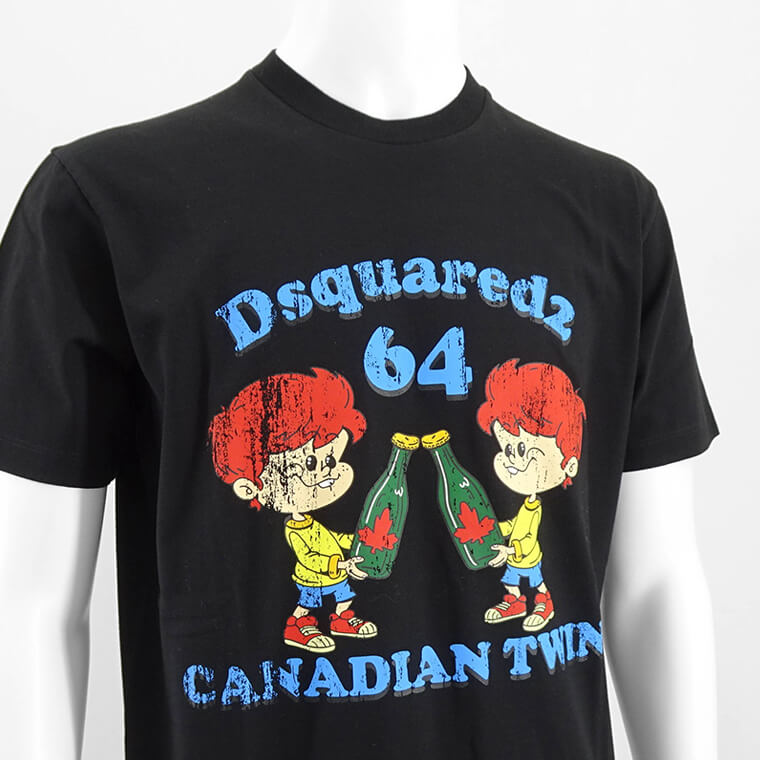 ディースクエアード DSQUARED2 メンズ Tシャツ ホワイト ブラック