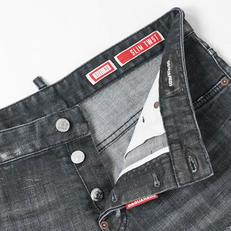 DSQUARED2 メンズ ジーンズ SLIM TWIST JEAN S74LB1912 S30357 ウォッシュブラック 900